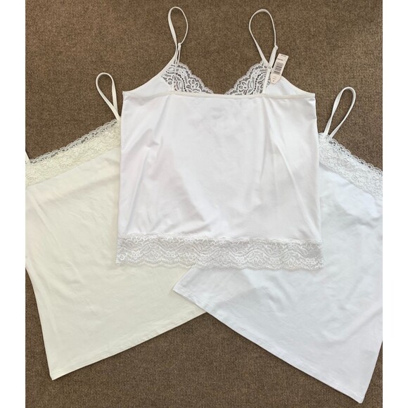 Geoffrey Beene JK Intimates 3PC Camisole Set Size L Lace Trim Cami - Picture 1 of 11